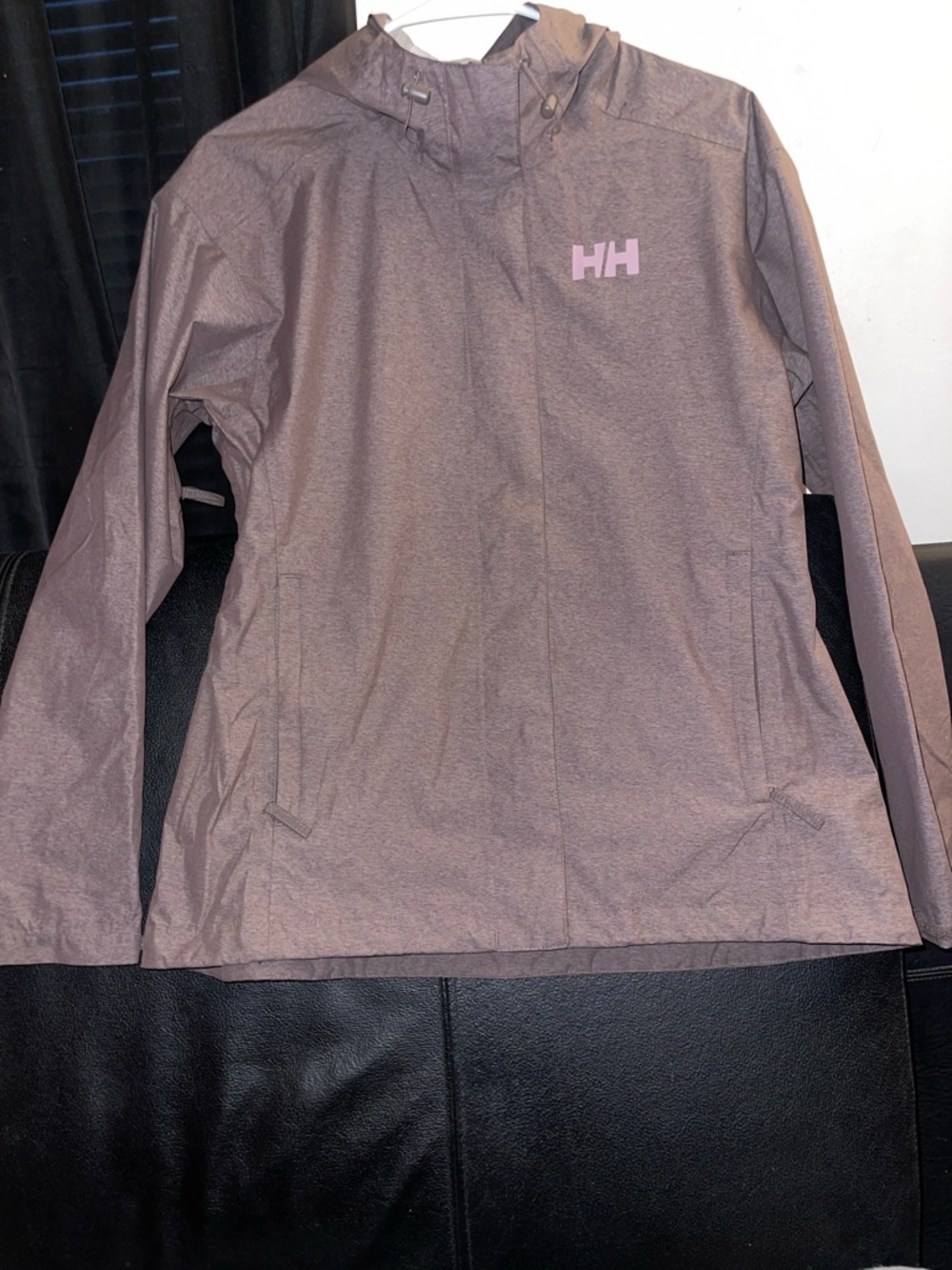 Helly Hansen Women's  Waterproof Windbreaker Jacket Taupe & Pink Logo Size Large